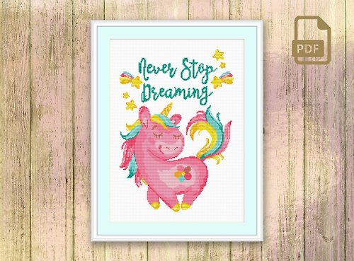 CountryMagicStitch Never Stop Dreaming Cross Stitch Pattern #oth007