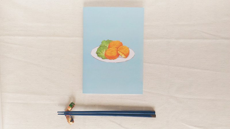 Fried croquette blank notebook - สมุดบันทึก/สมุดปฏิทิน - กระดาษ สีน้ำเงิน
