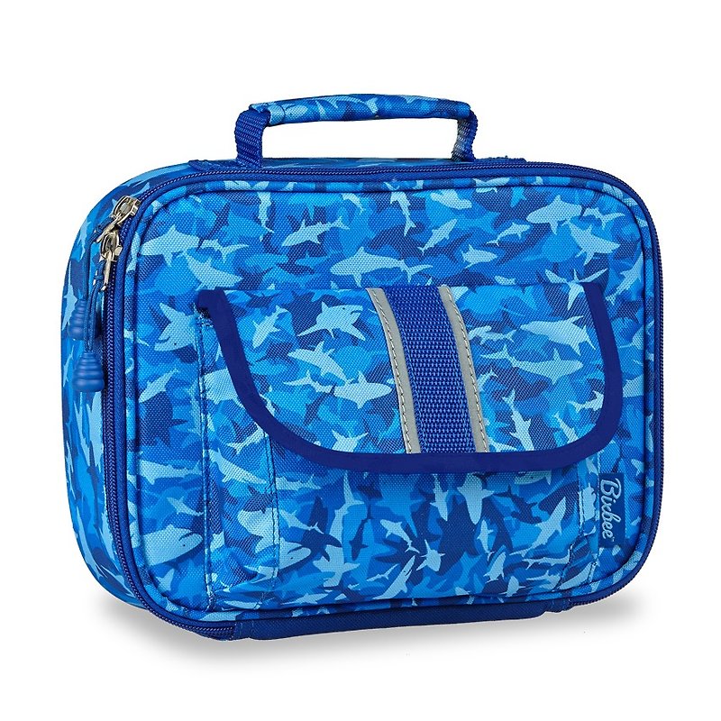American Bixbee Color Printing Series-Blue Ocean Group Shark Insulation Bag - กระเป๋าถือ - เส้นใยสังเคราะห์ สีน้ำเงิน