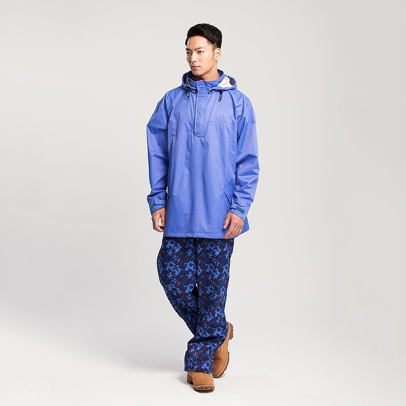 (Sold Out)【MORR】HisBlaze Unisex Semi-Open Waterproof Jacket【Uranus Blue】+Extension Shoes - Women's Blazers & Trench Coats - Waterproof Material Blue