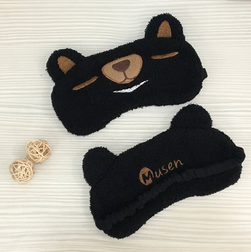 台灣黑熊限量手工睡眠眼罩SleepingMask - 其他 - 聚酯纖維 黑色