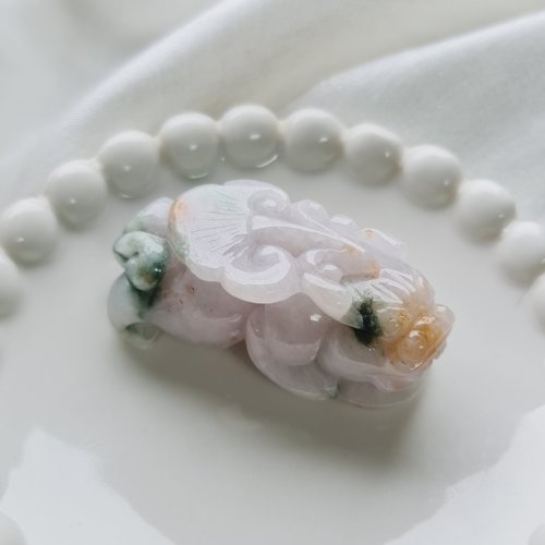 緣圓翡翠 三彩料特色貔貅| 天然緬甸玉A貨翡翠