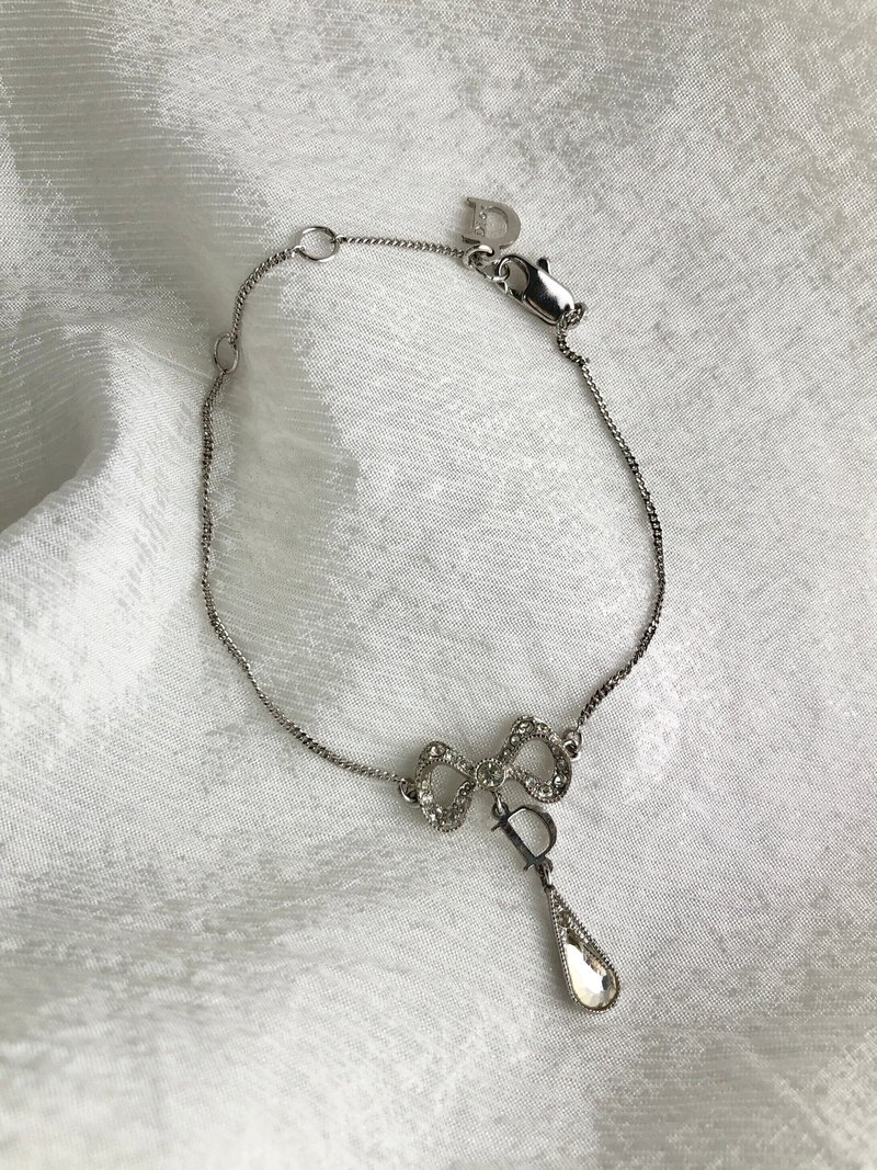【 日本直送　名牌中古包 】Christian Dior クリスチャン ディオール ブレスレット シルバー ハート D ラインストーン オールド n6kjwj - 手鍊/手環 - 其他材質 銀色
