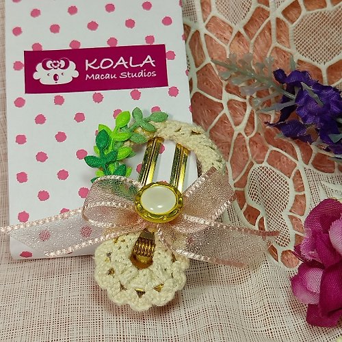 Koala Macau Studios 清新蕾絲花朵圓髮夾