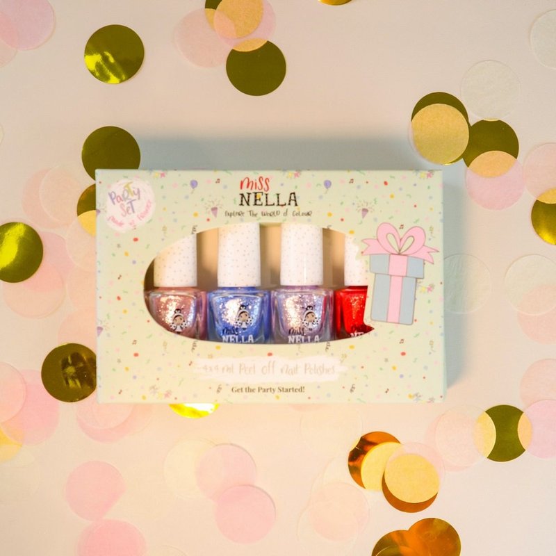 British [Miss NELLA] Water-based removable safe nail polish for children - Summer Festival Fireworks 4 included - ยาทาเล็บ - วัสดุอื่นๆ หลากหลายสี