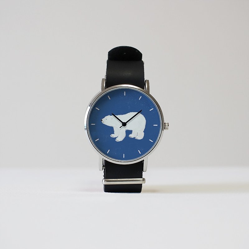 Polar bear watch blue - นาฬิกาผู้หญิง - โลหะ สีน้ำเงิน