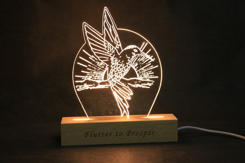 Exquisite animal night light—customized pet night light that resembles painted Acrylic and laser-engraved wood - โคมไฟ - อะคริลิค สีทอง