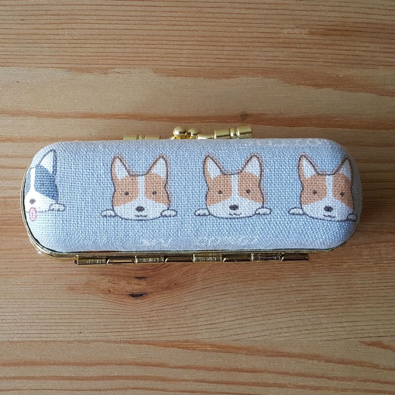 Super cute corgi good luck stamp box gold box/single seal box - ตราปั๊ม/สแตมป์/หมึก - ผ้าฝ้าย/ผ้าลินิน 