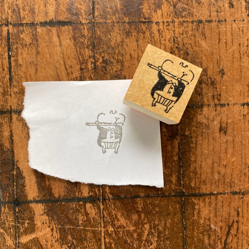 stamp/muu/flute - Stamps & Stamp Pads - Rubber Khaki