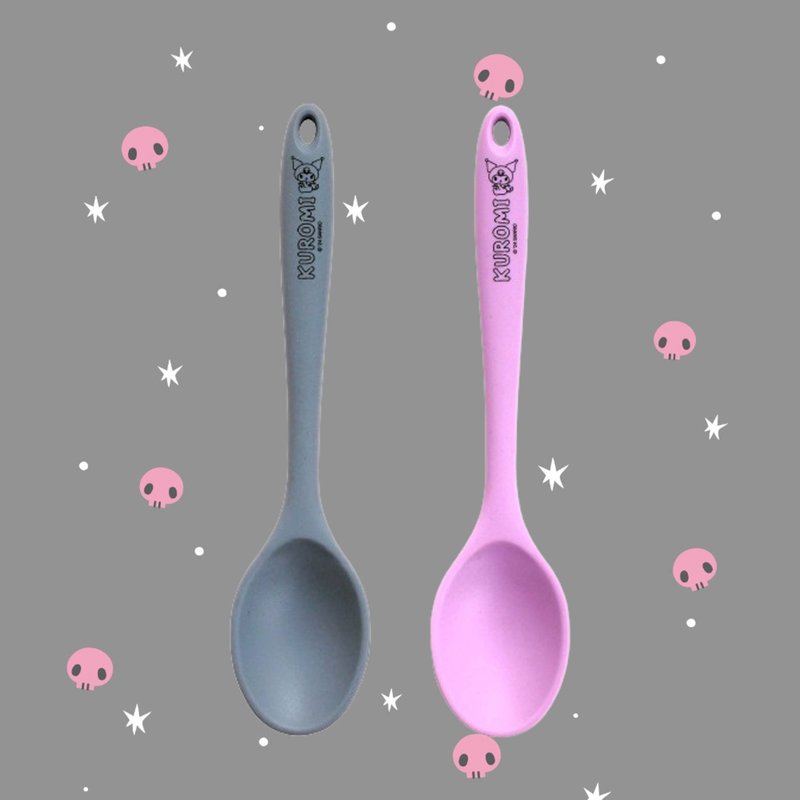 SANRIO 正版授權食品級 KUROMI 2件套矽膠湯匙 (21cm) - 廚具 - 矽膠 紫色