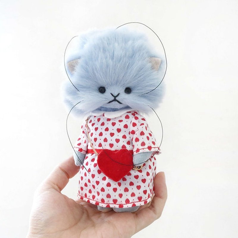 (Finished goods in stock) Handmade five-joint cat doll artist Teddy bear handmade doll - Stuffed Dolls & Figurines - Other Materials Blue