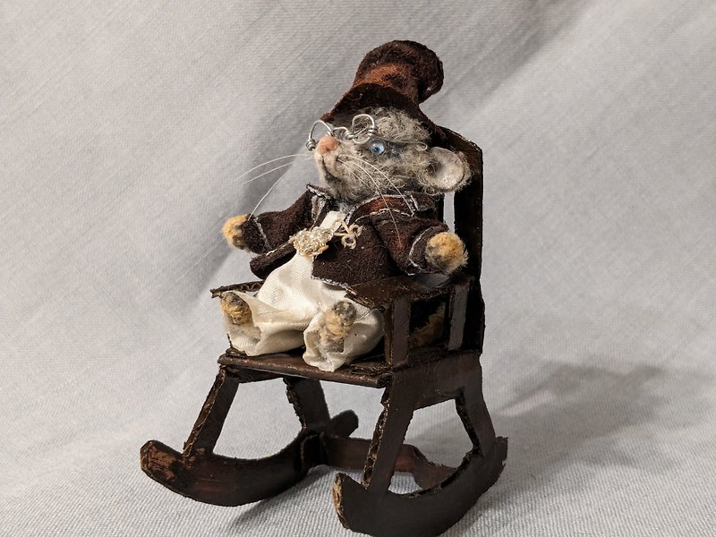 Little rat Dumbo. Miniature, still taddy - Stuffed Dolls & Figurines - Other Materials Brown