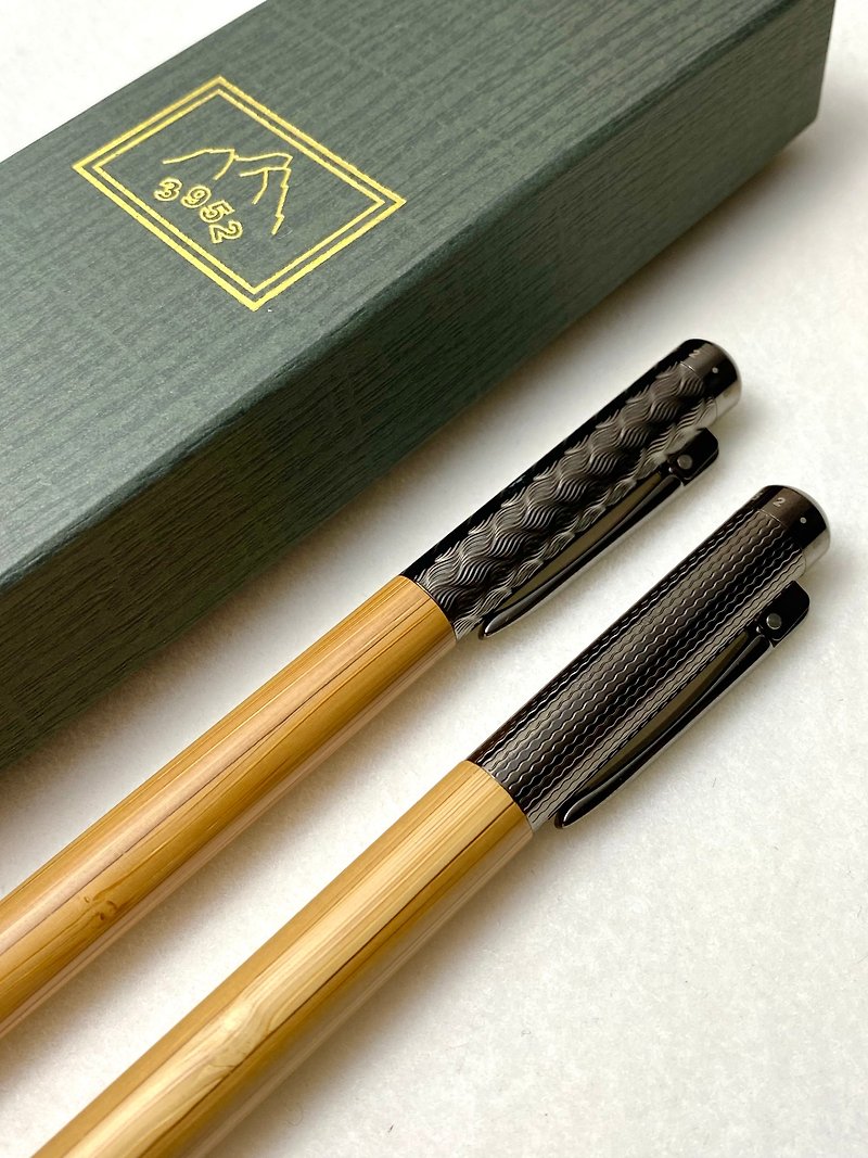 3952 Old Goat-Eluanbi Natural Bamboo Tube Gold-plated Knife Tip (Golden Knife) Pen - ปากกาหมึกซึม - วัสดุอื่นๆ 
