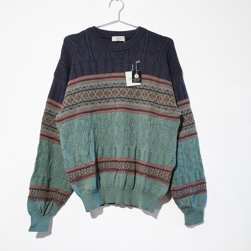 Retro sweater vintage sweater vintage sweater made in Japan 100% pure wool contrasting color R00344 - Men's Sweaters - Wool Multicolor