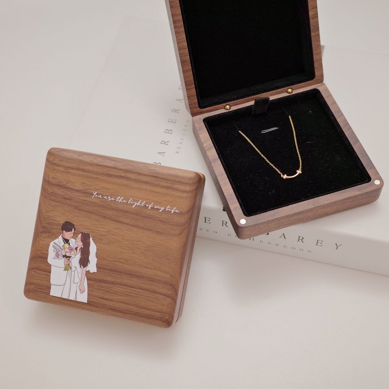 客製化首飾盒 項鍊盒 手鏈盒 腳鏈盒 珠寶盒 求婚項鍊 飾品收納盒 - 居家收納/收納盒/儲物盒 - 木頭 