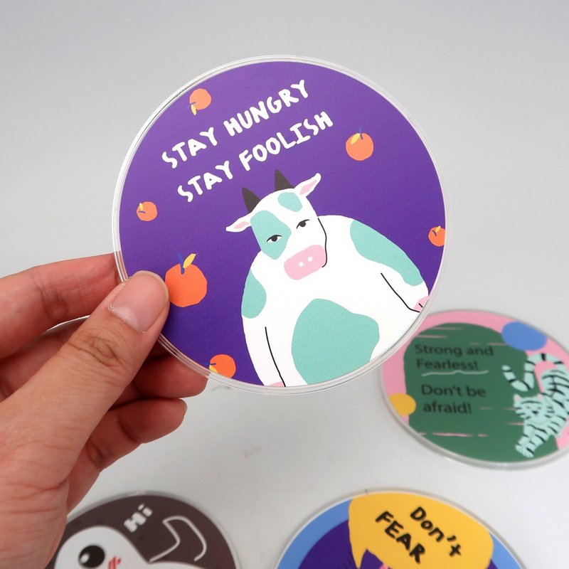 【聖誕節快速出貨畢業療癒禮物】創意動物療癒文字/防水壓克力5入 - 其他 - 壓克力 