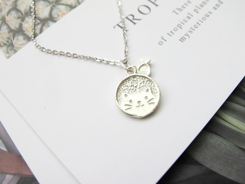 Sterling Silver Necklace 18 Inch Silver[Love To Eat] Cute Shaped Sterling Silver Necklace - สร้อยคอ - คริสตัล สีเงิน