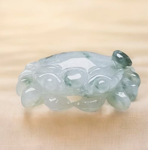 瓔珞珠寶盒 E.L.Jewelry Box 【八方來財】冰種飄藍花翡翠巧雕螃蟹 | 天然緬甸玉A貨翡翠 |送禮