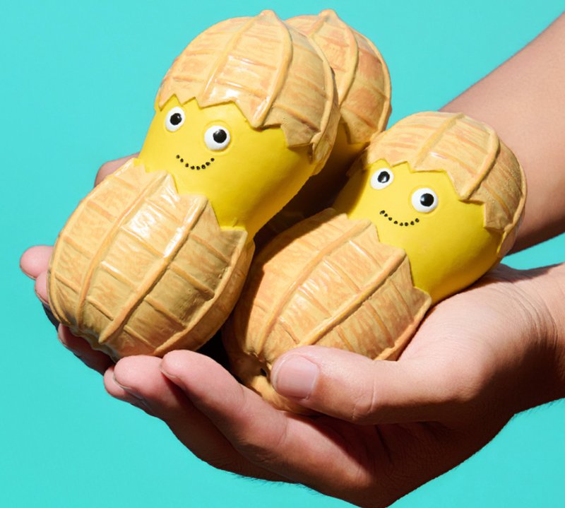 【好事花生】寵物發聲陪伴/磨牙耐咬玩具 - 貓/狗玩具 - 其他材質 黃色