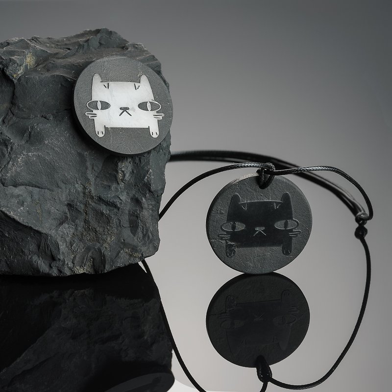 Pendant and sticker  Meow - Other - Stone Black