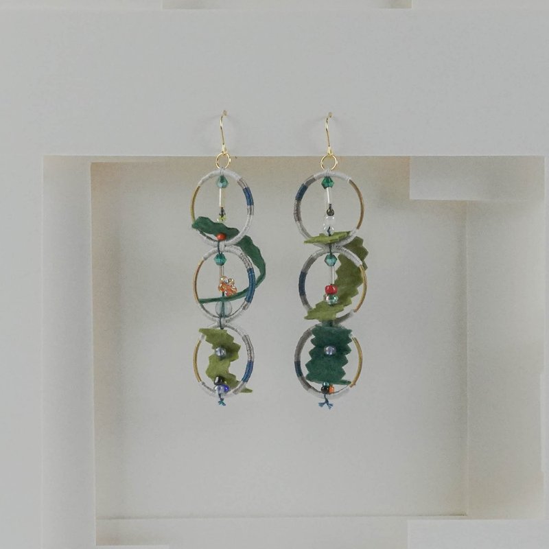 Earrings 【 dreaming 】masaka_no.399 - Earrings & Clip-ons - Copper & Brass Green