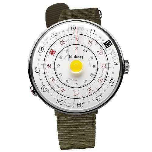klokers 庫克錶 KLOK-01-D1 黃色錶頭 +尼龍單圈錶帶 加碼贈送原廠手環
