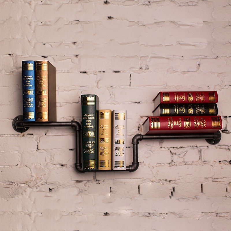 Water pipe industrial wind rack wall hanging bookshelf - กล่องเก็บของ - โลหะ 