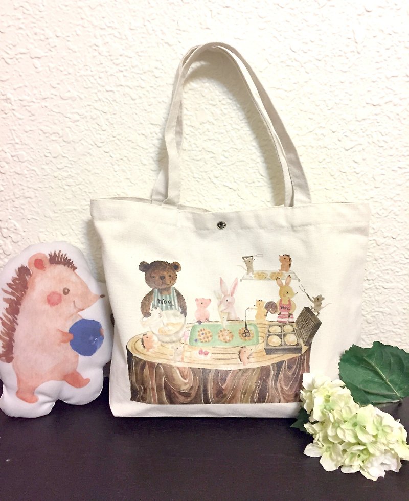 Zoe's forest Edition Shopping Bag - กระเป๋าแมสเซนเจอร์ - ผ้าฝ้าย/ผ้าลินิน 