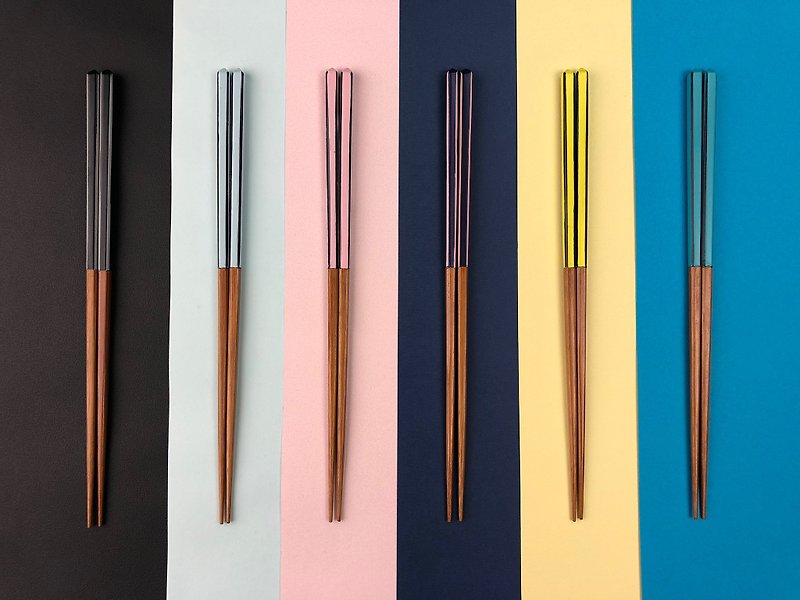 A lifetime chopsticks air full set of six pairs (hand-painted lacquer chopsticks / optional color) - ตะเกียบ - ไม้ไผ่ สีน้ำเงิน