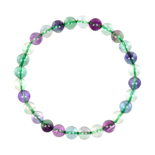 正佳珠寶 Gemsrich Jewelry 【正佳珠寶】彩螢石 極淨綠紫彩螢 6mm 彩螢石手珠