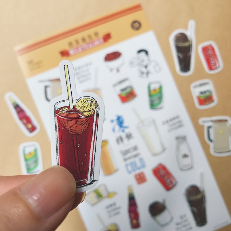 Hong Kong Tea Restaurant Food Sticker 08: Frozen Special Drink - Stickers - Paper Multicolor