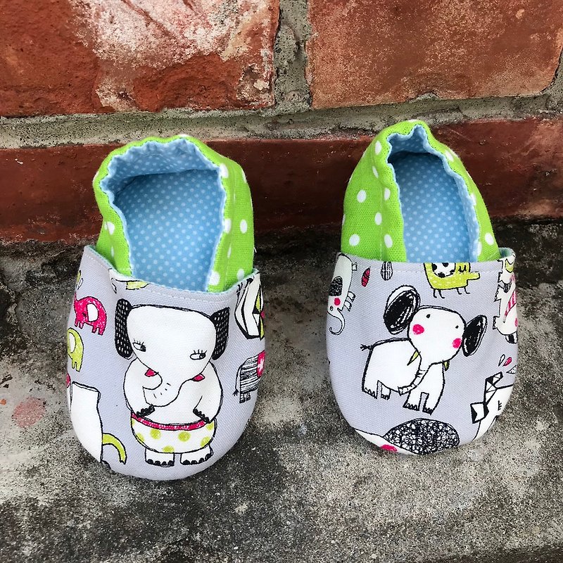 Funny elephant-toddler shoes. baby shoes - Kids' Shoes - Cotton & Hemp Khaki