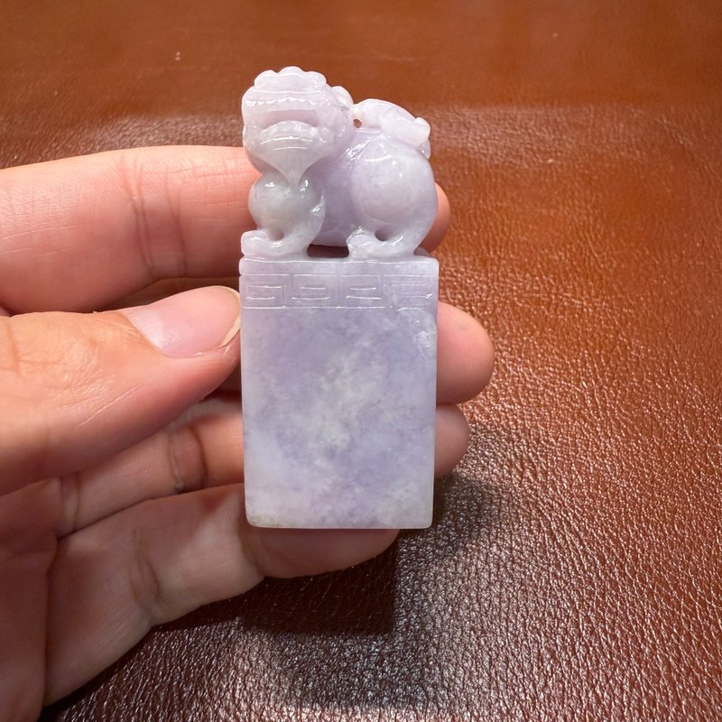 紫羅蘭翡翠 貔貅印章   祥獸守財 靜玉傳信  一方紫氣東來 - 其他 - 玉石 