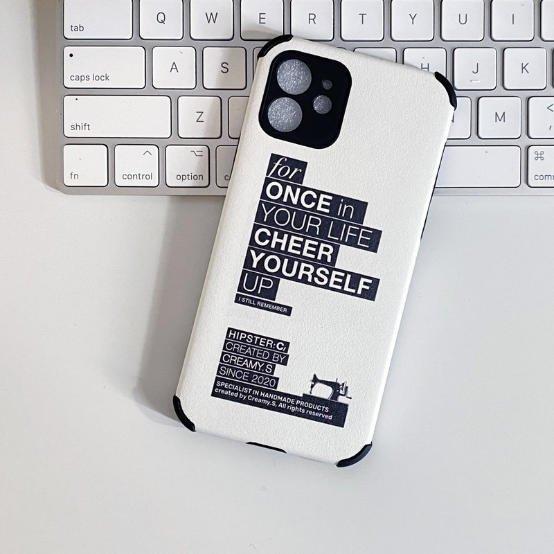 Hipster:C - Tagline Impace phone case - เคส/ซองมือถือ - แก้ว ขาว