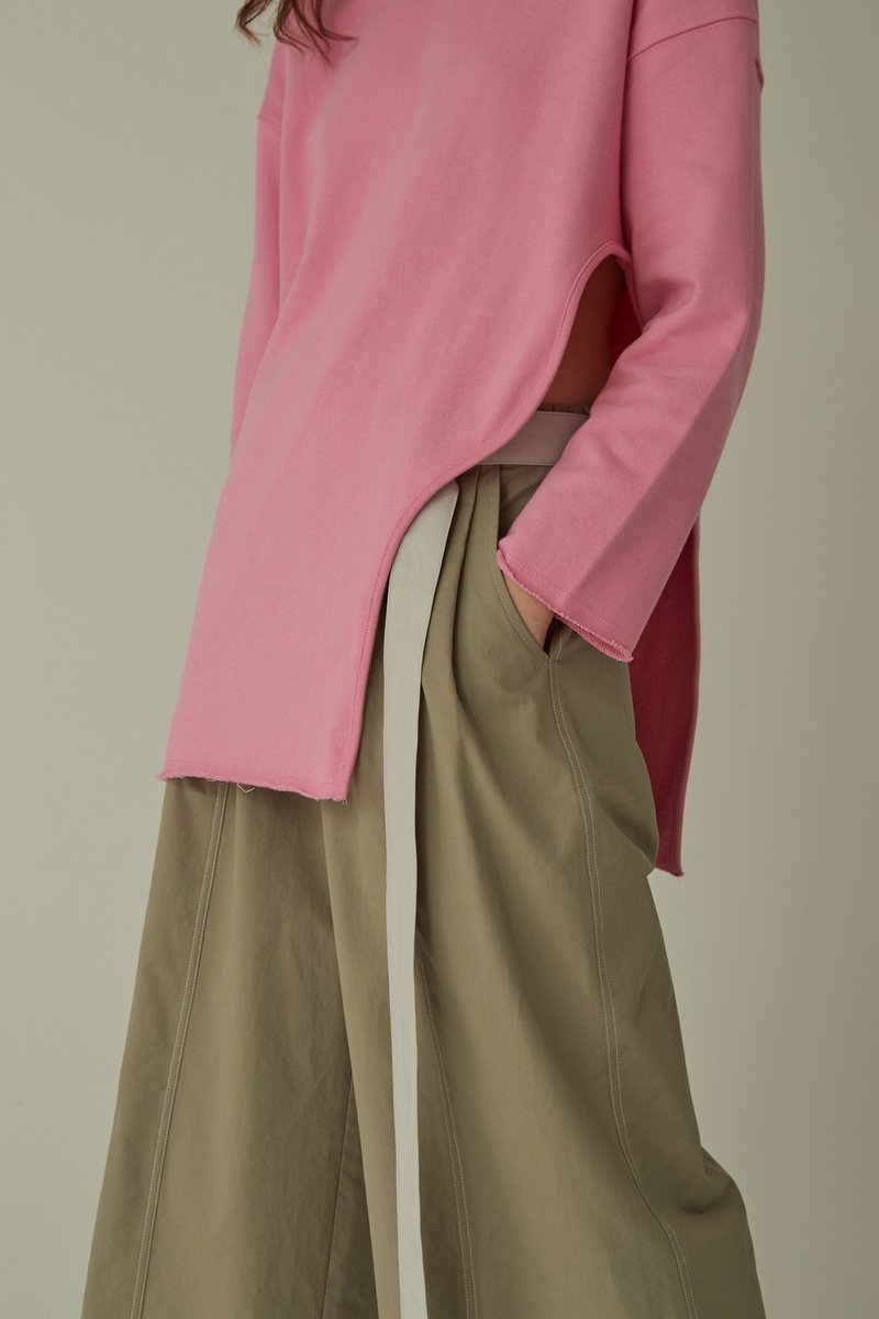 Wave Curve SweatShirt/ Pink - เสื้อผู้หญิง - ผ้าฝ้าย/ผ้าลินิน สึชมพู