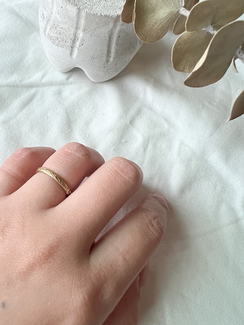 復古微雕系列—尾戒—黃銅戒指 - 戒指 - 銅/黃銅 金色