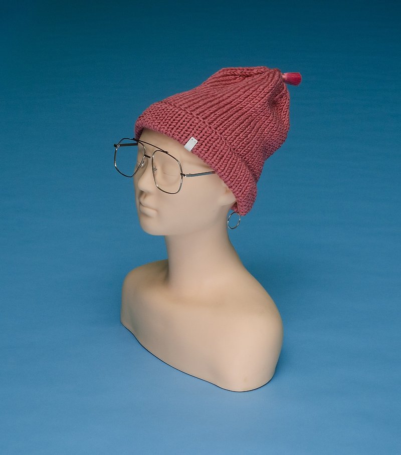 濃いピンク手作り帽子TS007  - 基本♦以上のタッセル - 帽子 - コットン・麻 ピンク