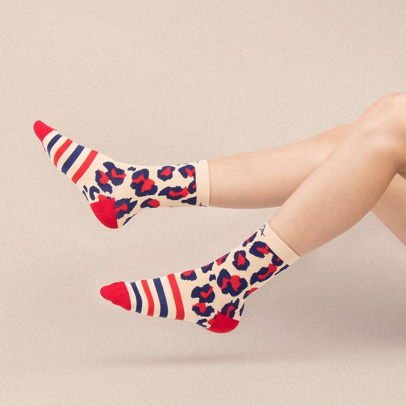 【Neo-classic Collection】Electric Leopard Sports Socks - Socks - Cotton & Hemp Multicolor