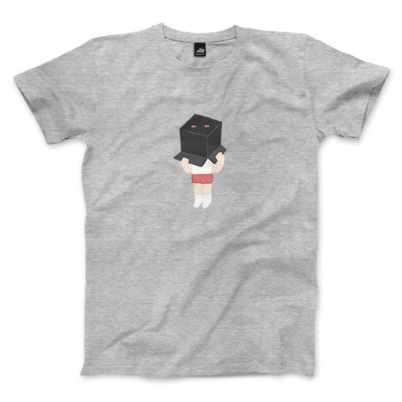 ブラックボックスの昼と夜 -グレーのリネン- ニュートラルなTシャツ - Tシャツ メンズ - コットン・麻 グレー