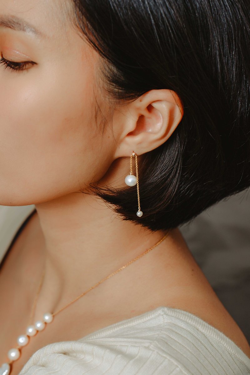 Pearl Bell Earring - ต่างหู - ไข่มุก สีทอง