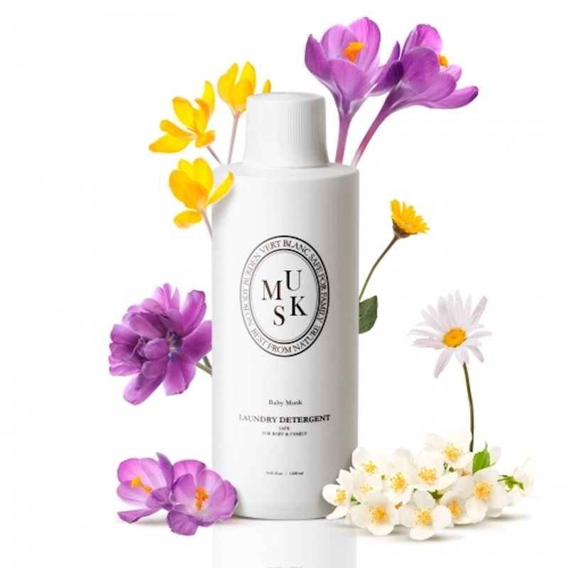 韓國 VERTBLANC 寶寶天然衣物清潔液-白色麝香 (1000ml) - 洗衣精/衣物清潔 - 其他材質 白色