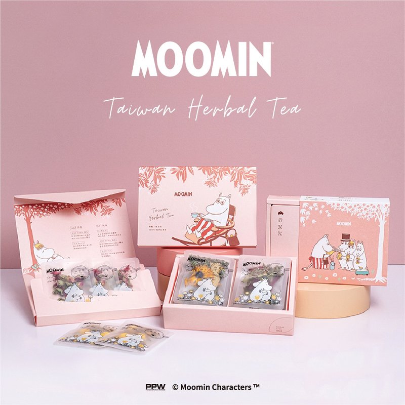【婚禮小物】MOOMIN姆明 花草茶5入禮盒 無咖啡因花茶 謝師宴 - 茶葉/茶包 - 植物．花 粉紅色