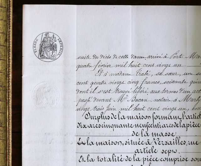 フランス アンティーク 19世紀 手書き 手紙 1841年 シーリングスタンプ