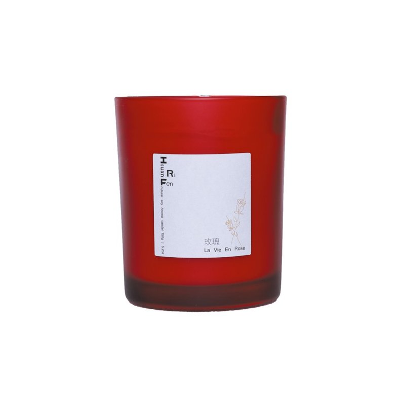 La Vie En Rose rose scented candle - เทียน/เชิงเทียน - แก้ว สีแดง