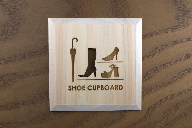 Shoe box plate SHOE CUP BOARD (P) - Wall Décor - Wood Brown