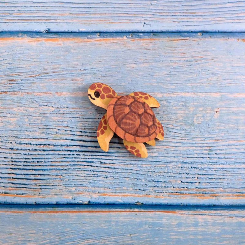 Wood Fridge Magnet-Green Turtle - แม็กเน็ต - ไม้ หลากหลายสี