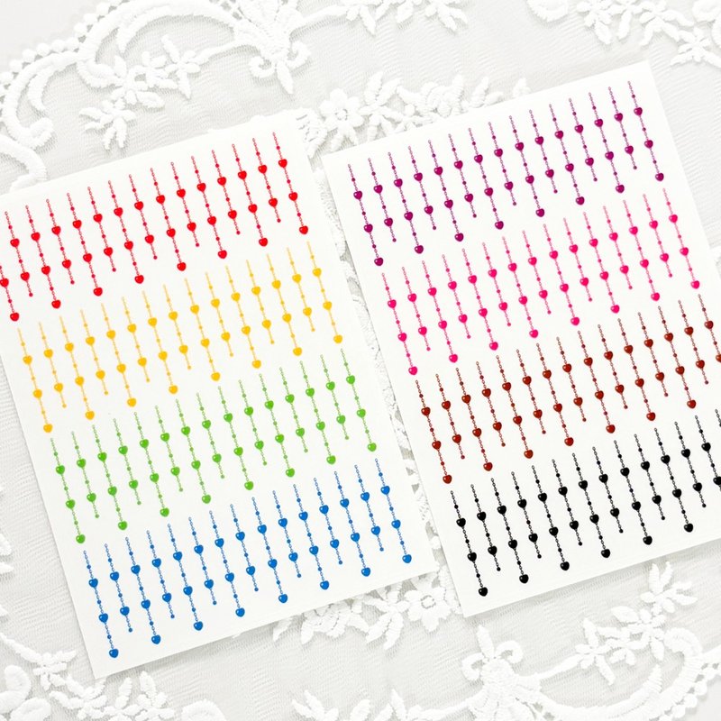 愛心串珠貼紙 - 貼紙 - 其他材質 多色