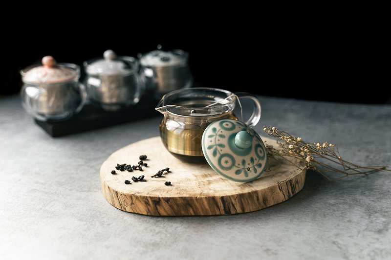日本西海花藤綠不鏽鋼網耐熱玻璃茶壺-375ml - 茶具/茶杯 - 玻璃 