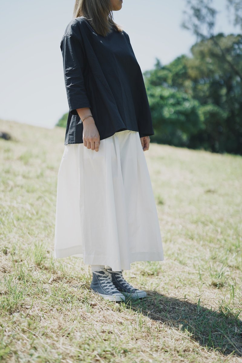 Wide Culottes-White - กางเกงขายาว - ผ้าฝ้าย/ผ้าลินิน ขาว