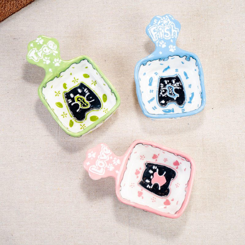 Playful Drip Glaze Cat Dishes Unique Handmade Ceramic Mini Bowls for Sauces - 碗 - 陶 